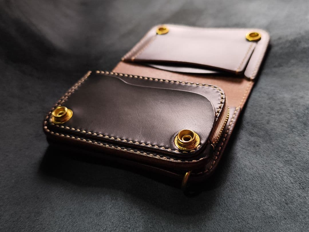 HORWEENクロムエクセル ショートトラッカーウォレット　ブラック　⑮