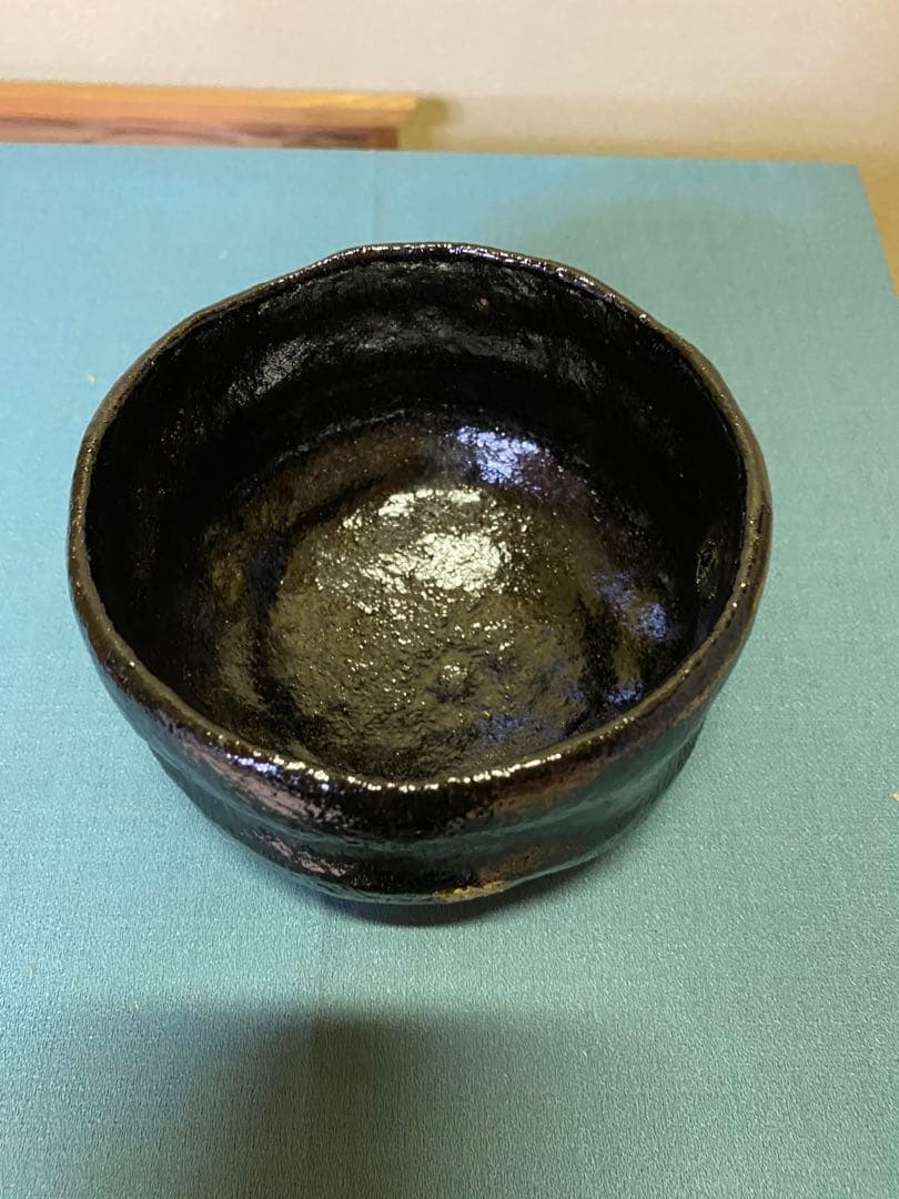 茶道具/黒茶碗　小川長楽 『黒 松声』 鵬雲斎書付