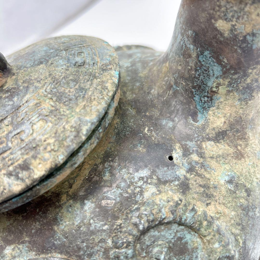 中国 鉄瓶 鳥型青銅器 時代 瓶 希少 30cm x H28cm