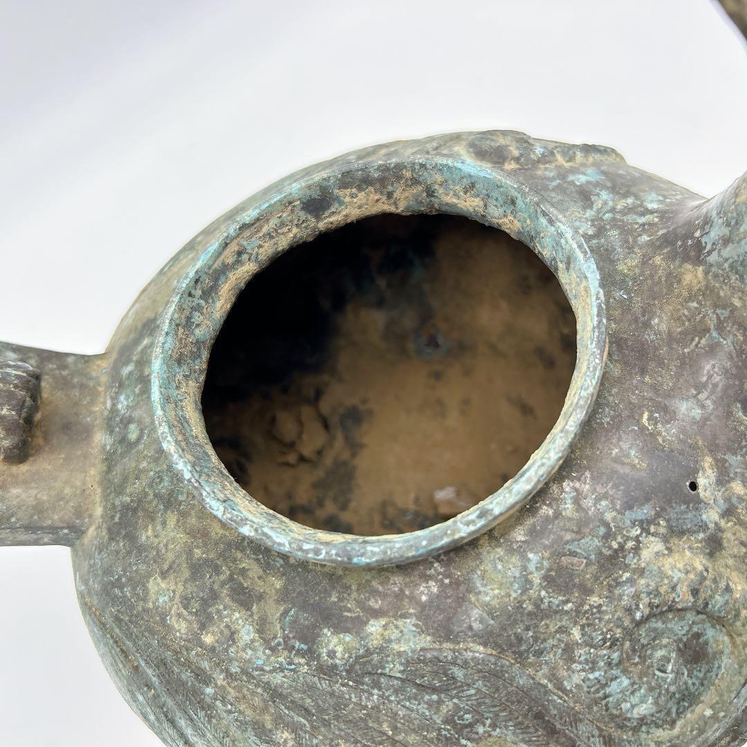 中国 鉄瓶 鳥型青銅器 時代 瓶 希少 30cm x H28cm