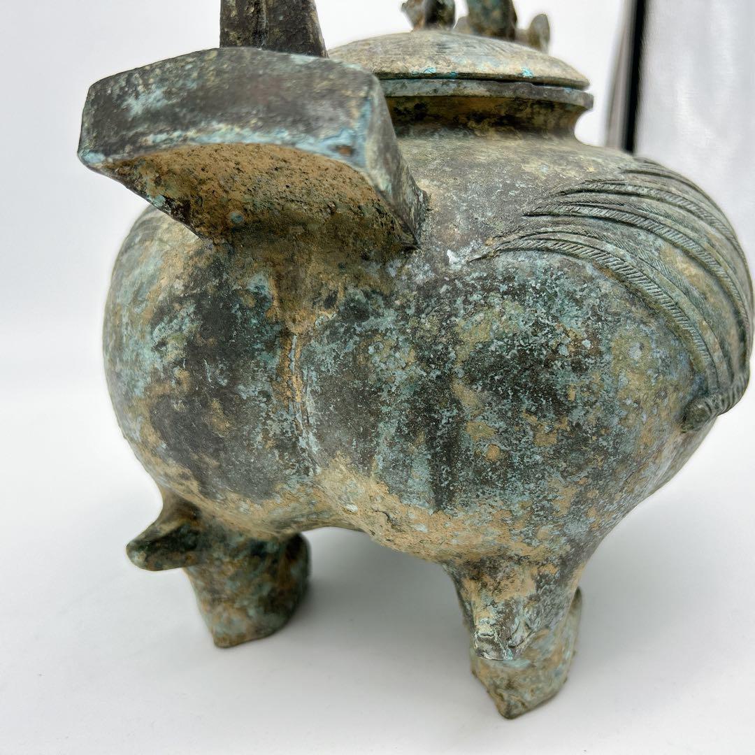 中国 鉄瓶 鳥型青銅器 時代 瓶 希少 30cm x H28cm