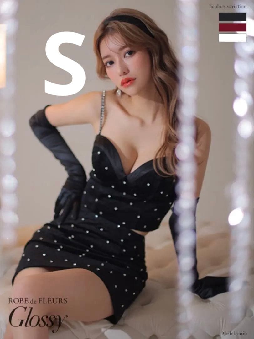 ⛄️ROBE de FLEURS ビジュー付きドレス　glossy sugar