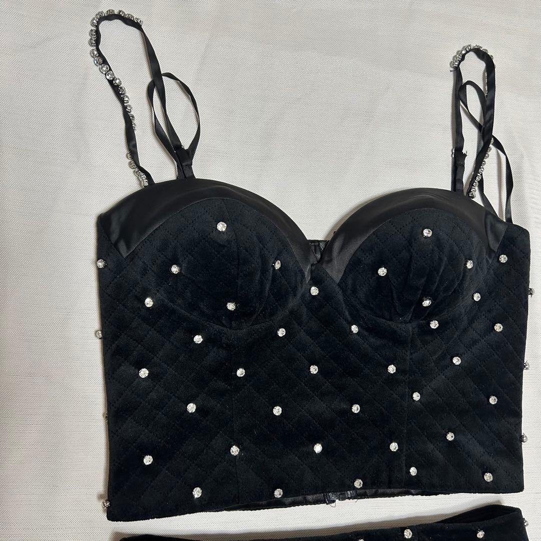 ⛄️ROBE de FLEURS ビジュー付きドレス　glossy sugar