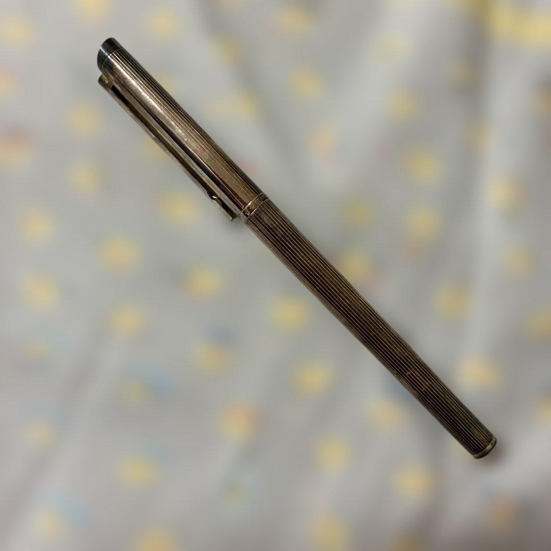 ダンヒル　シルバー dunhill ストライプ模様 万年筆