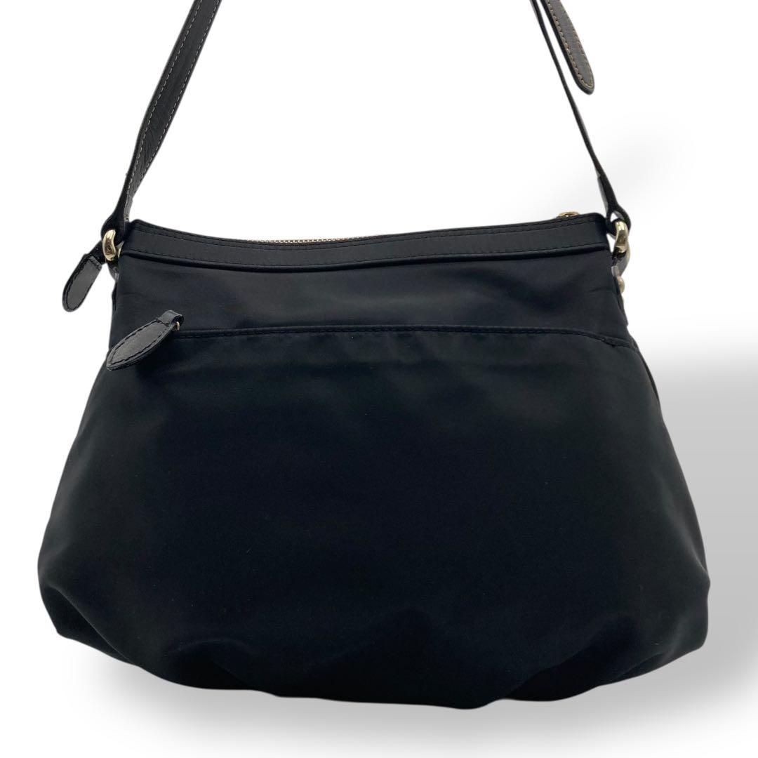 アナスイ ANNA SUI ショルダーバッグ 斜め掛け ナイロン ブラック ロゴ