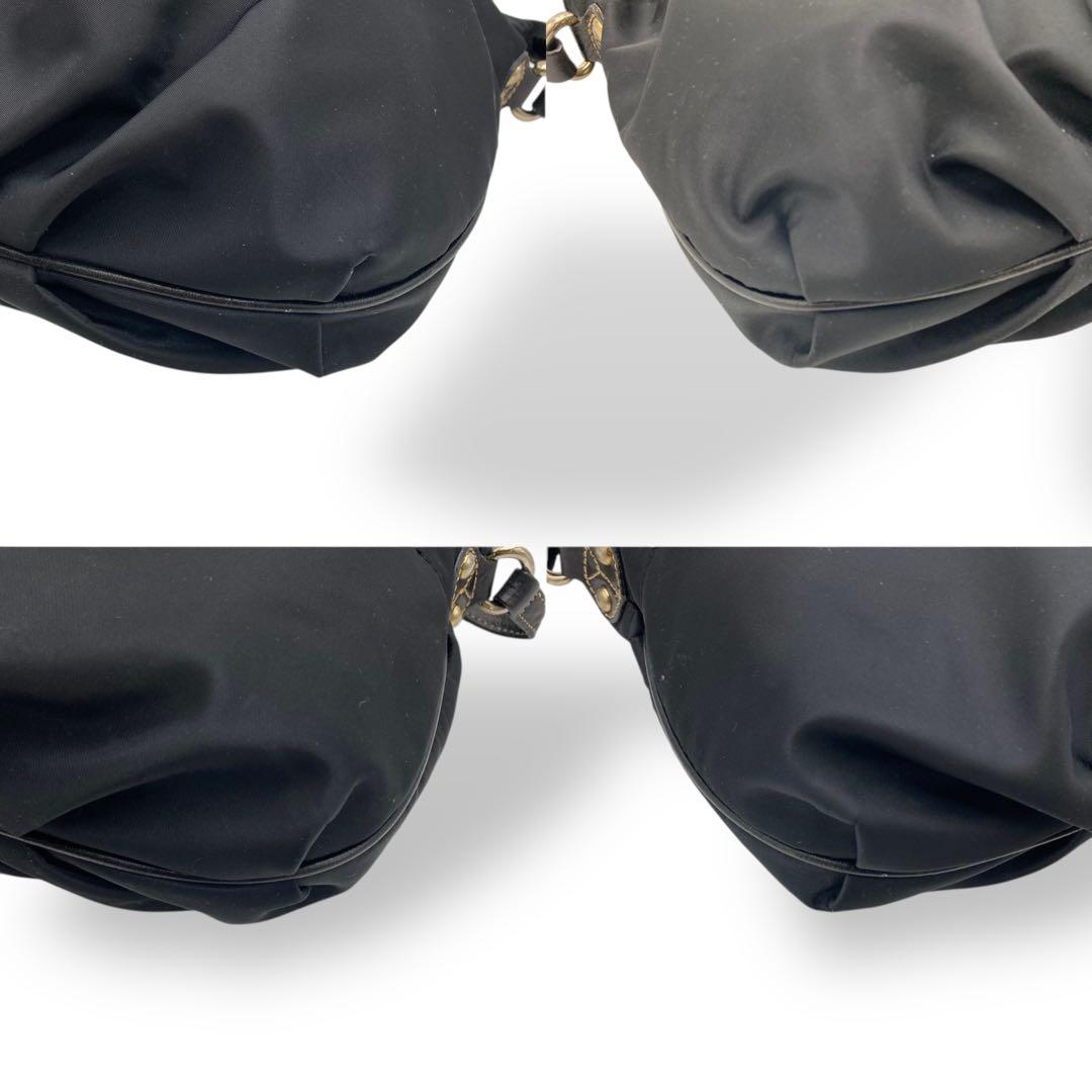 アナスイ ANNA SUI ショルダーバッグ 斜め掛け ナイロン ブラック ロゴ