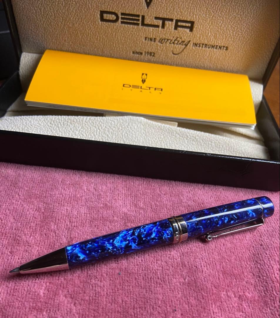 デルタ　ビンテージ　ボールペン　ブルー