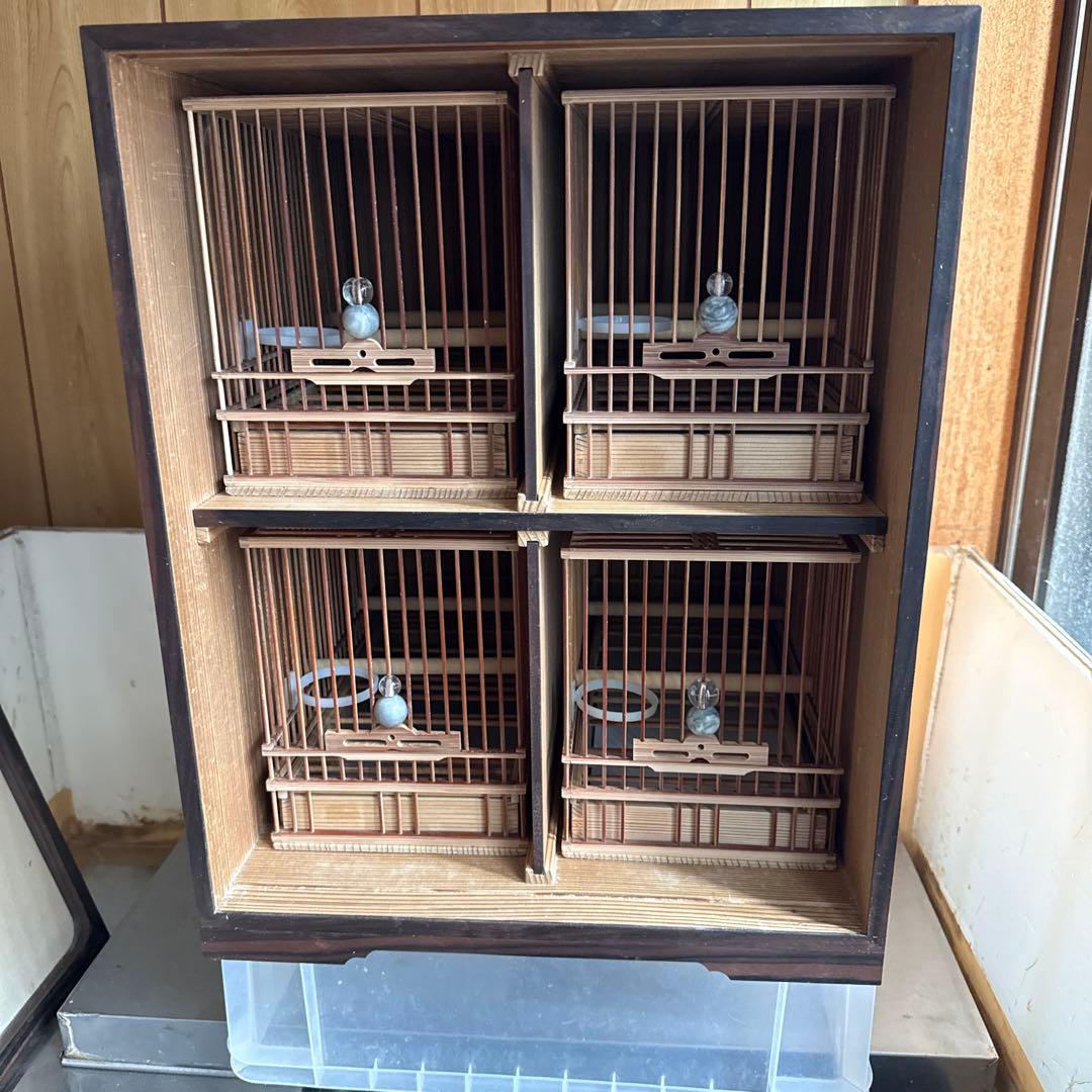 木製飼育ケージ 4区画付き