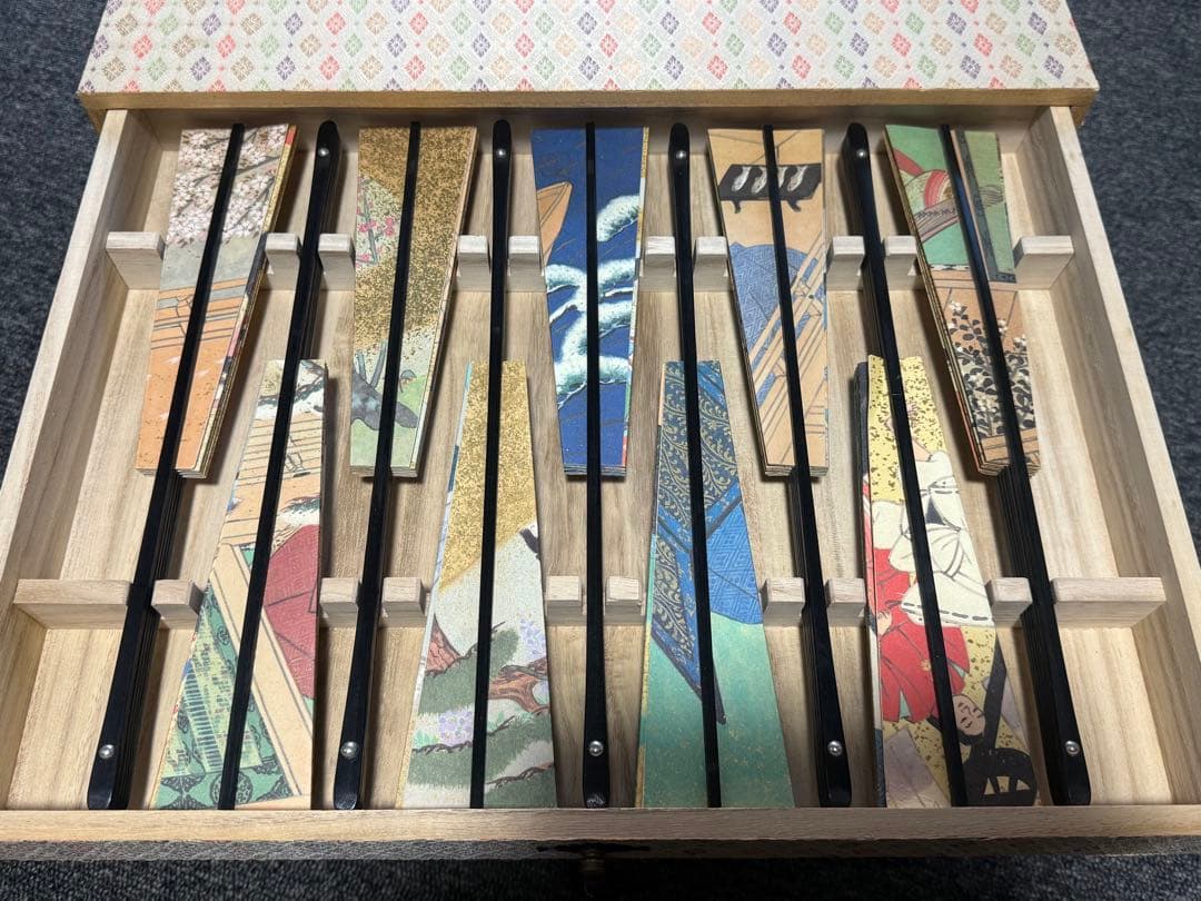 【 源氏物語飾り扇 】フランクリン画廊 解説書付き 27本 源氏物語 扇