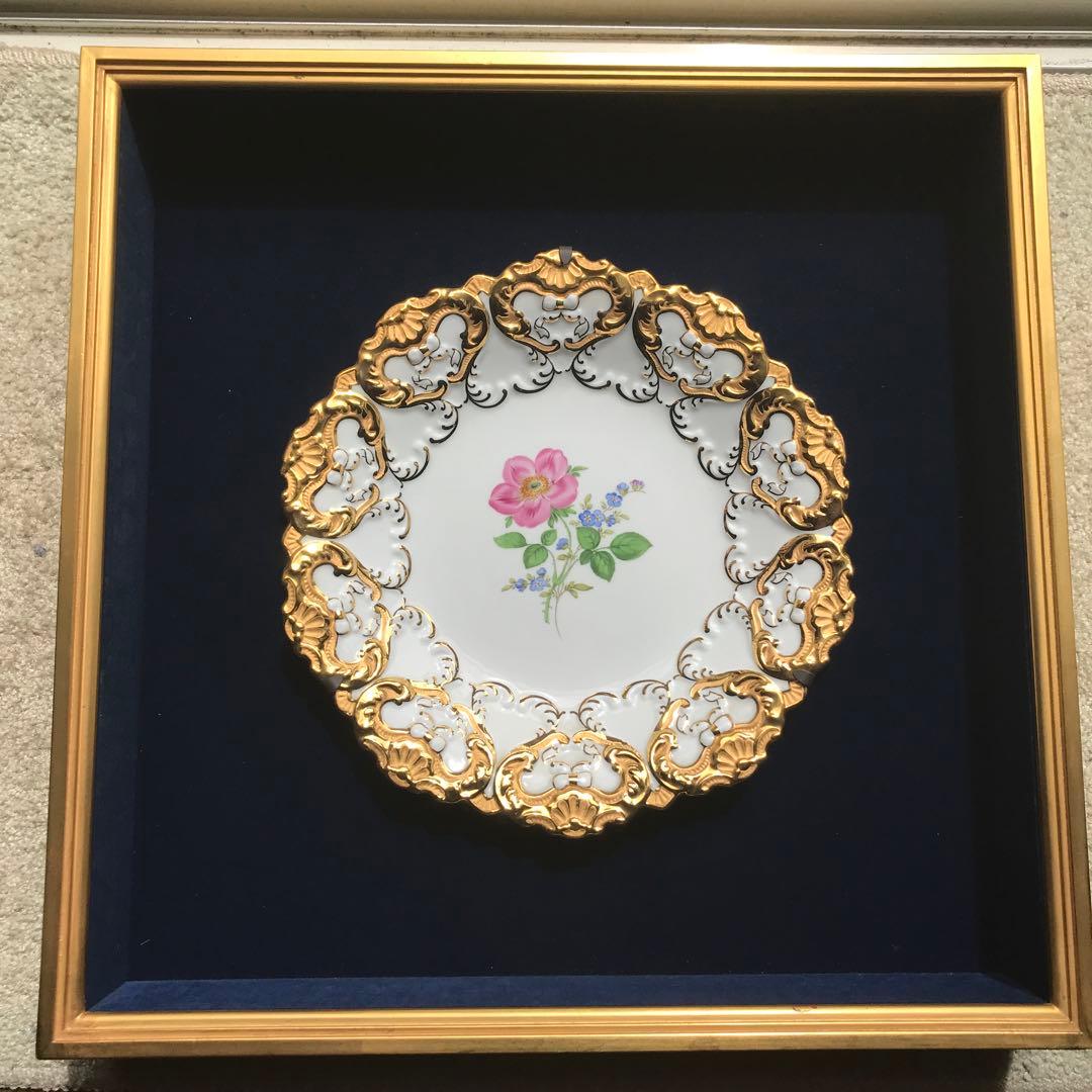 ヴィンテージ　アンティーク　マイセン　壁額装