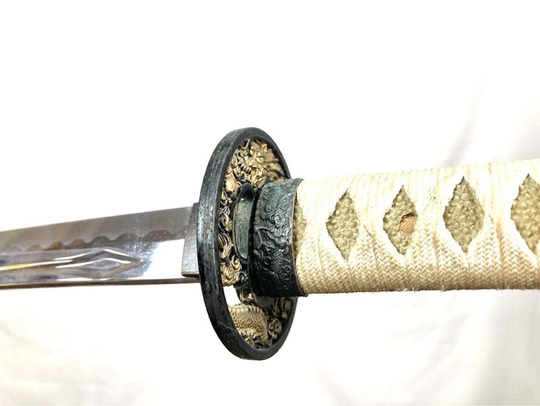 模造刀 2本セット 彫金 竜金 竜刀身 太刀 小太刀 刀置き付き