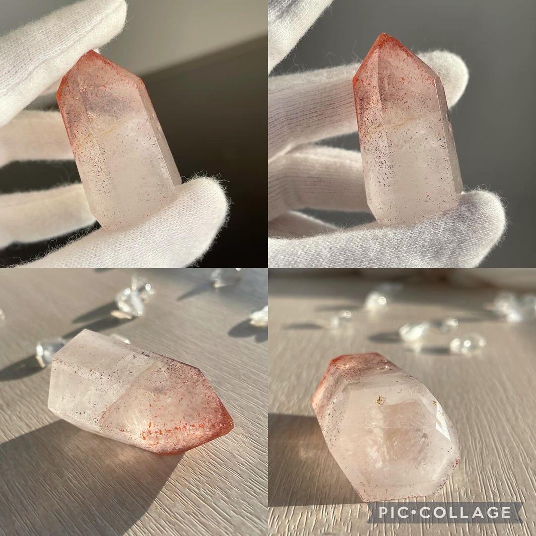 レピドクロサイトインクォーツ (虹色サンストーン入り) 天然石