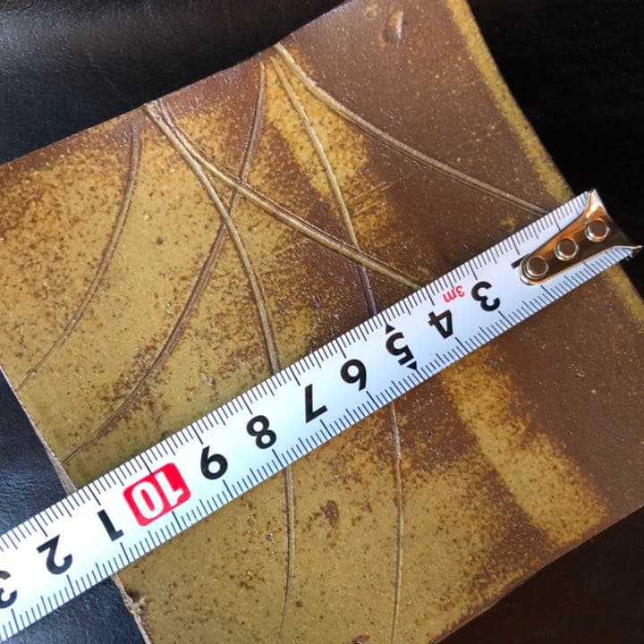 古美術品◼️お茶室よりステキな雰囲気の菓子皿が出てきました、茶道具、備前焼、角皿