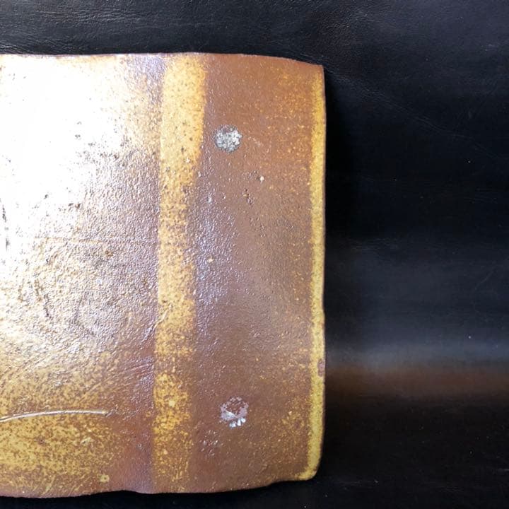 古美術品◼️お茶室よりステキな雰囲気の菓子皿が出てきました、茶道具、備前焼、角皿