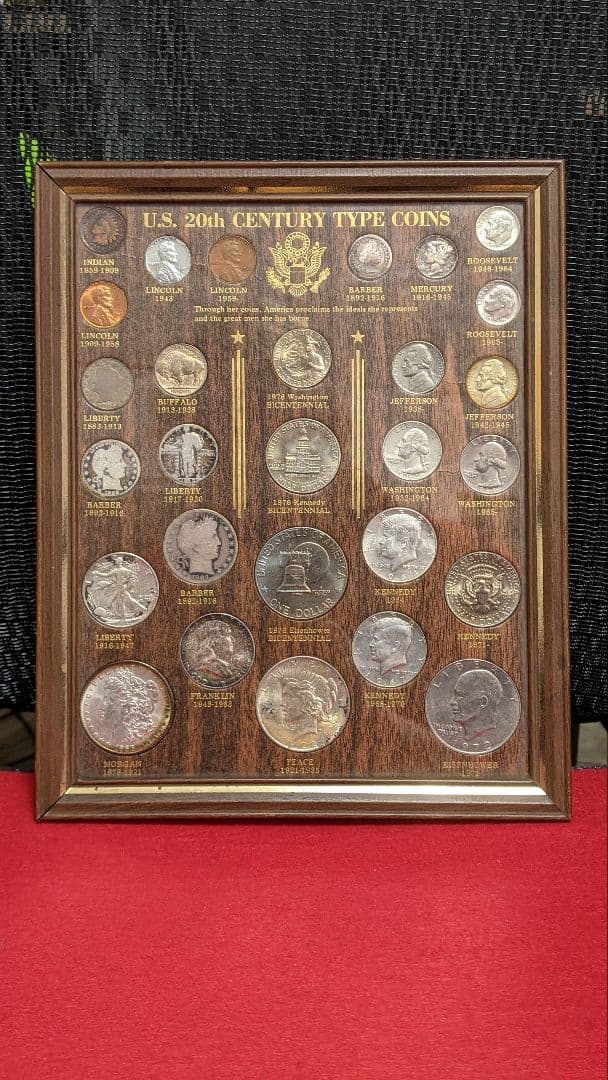 アメリカ 銀貨 US Type Coin Set 20世紀 古銭 硬貨 フレーム