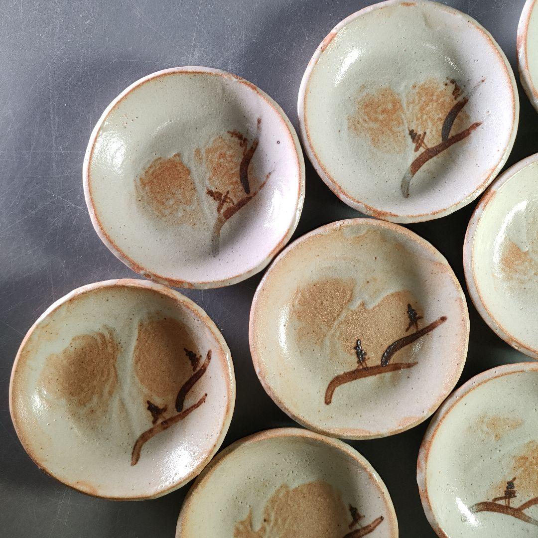 A942-1/大萱窯/加藤弥右衛門 造/志野銘々皿8客/小皿/向付/