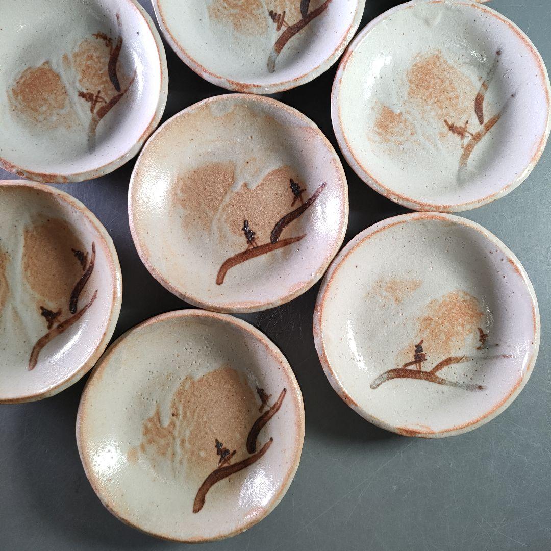 A942-1/大萱窯/加藤弥右衛門 造/志野銘々皿8客/小皿/向付/