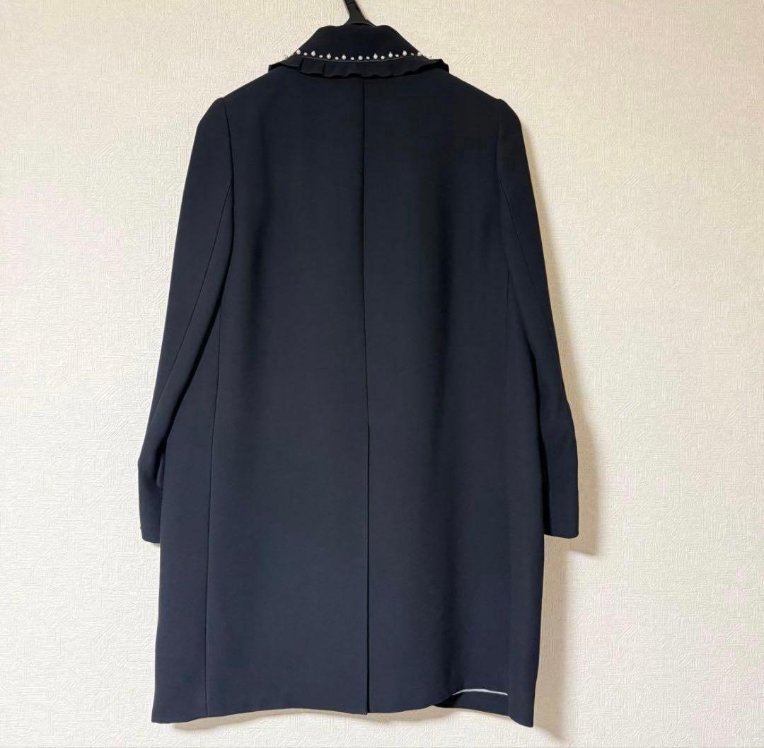 miu miu ミュウミュウ フリル付き黒チェスターコート 42 【希少品】