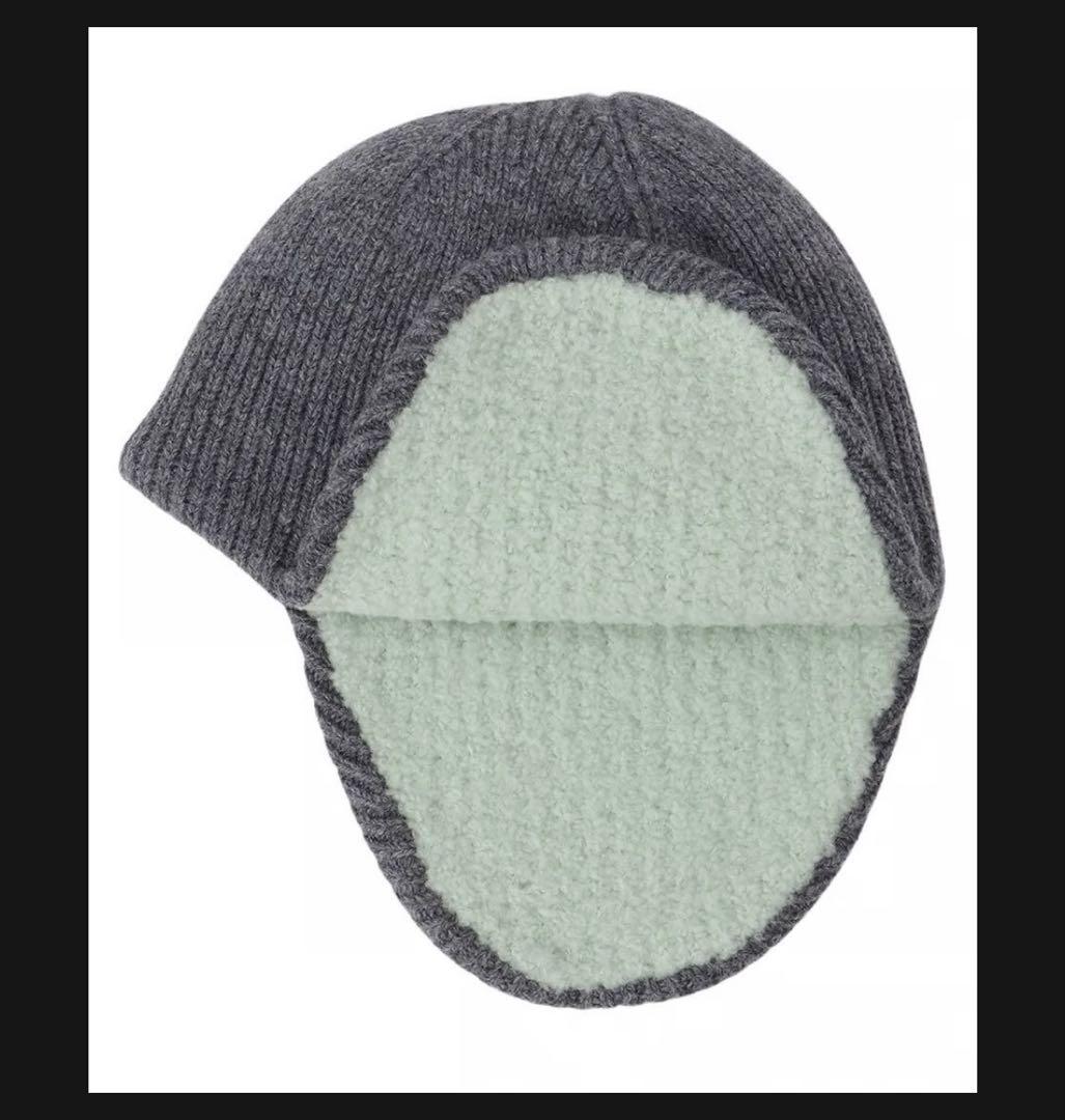 美品✨NKNIT reversible KNIT cap グレー