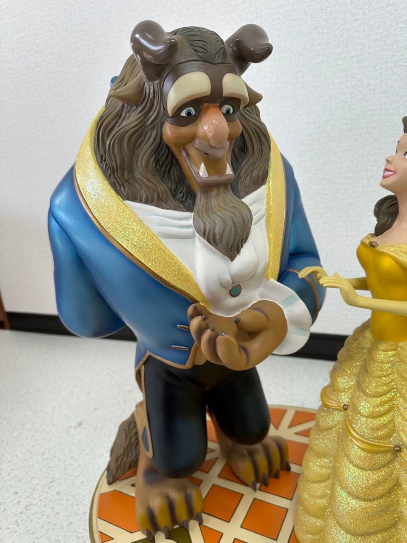 【未使用品】ディズニー 美女と野獣 陶器 フィギュア 高さ約64cm ※i1※