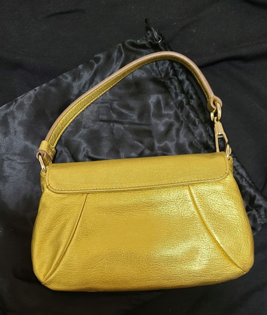 新品未使用　YSL イブサンローラン　ゴールドパーティーバッグ　ハンドバッグ