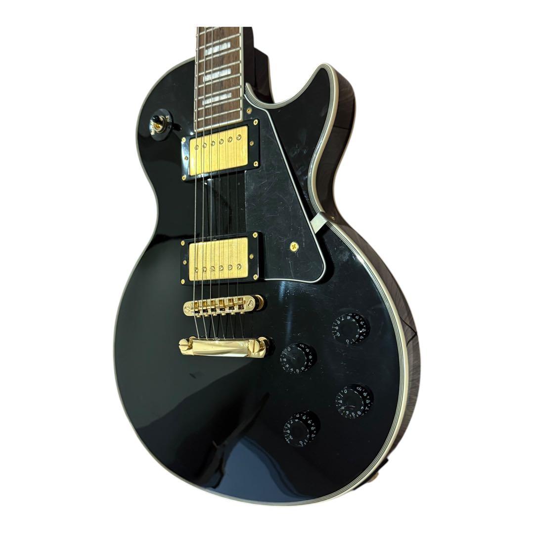 BUSKER'S レスポールカスタム風 エレキギター 黒×金　ぼっちざろっく