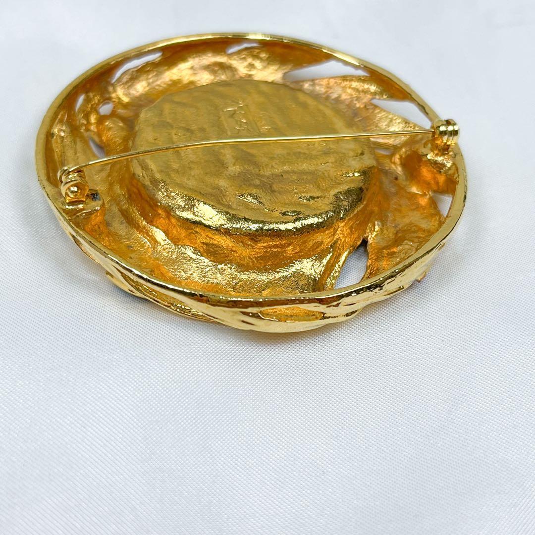 極美品 超希少 イヴサンローラン カラーストーン ブローチ ビンテージ GP