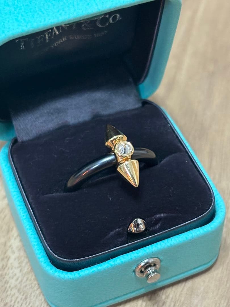 Tiffany タイタンリング15号/チタン 18Kゴールド ダイヤ