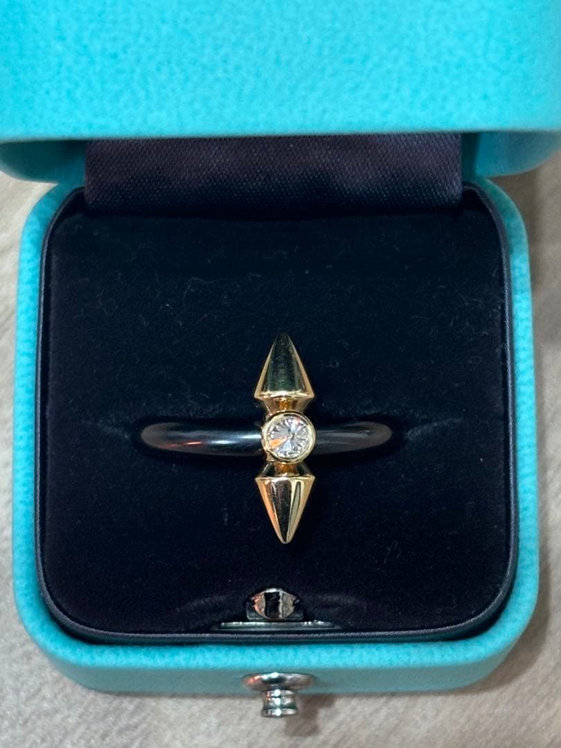 Tiffany タイタンリング15号/チタン 18Kゴールド ダイヤ