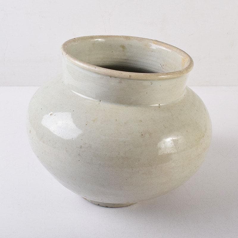 朝鮮美術　李朝　高麗白磁　丸壺　壷　D　R8647H