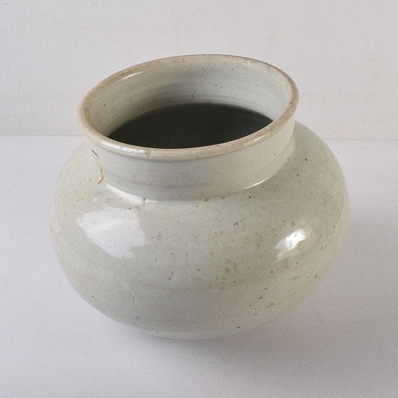 朝鮮美術　李朝　高麗白磁　丸壺　壷　D　R8647H