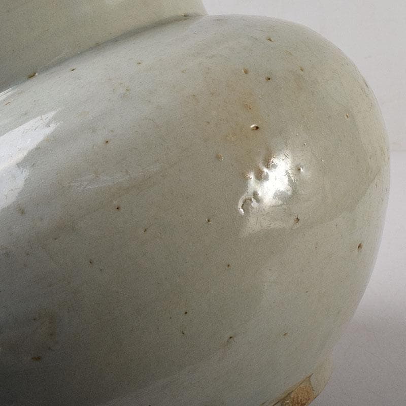 朝鮮美術　李朝　高麗白磁　丸壺　壷　D　R8647H