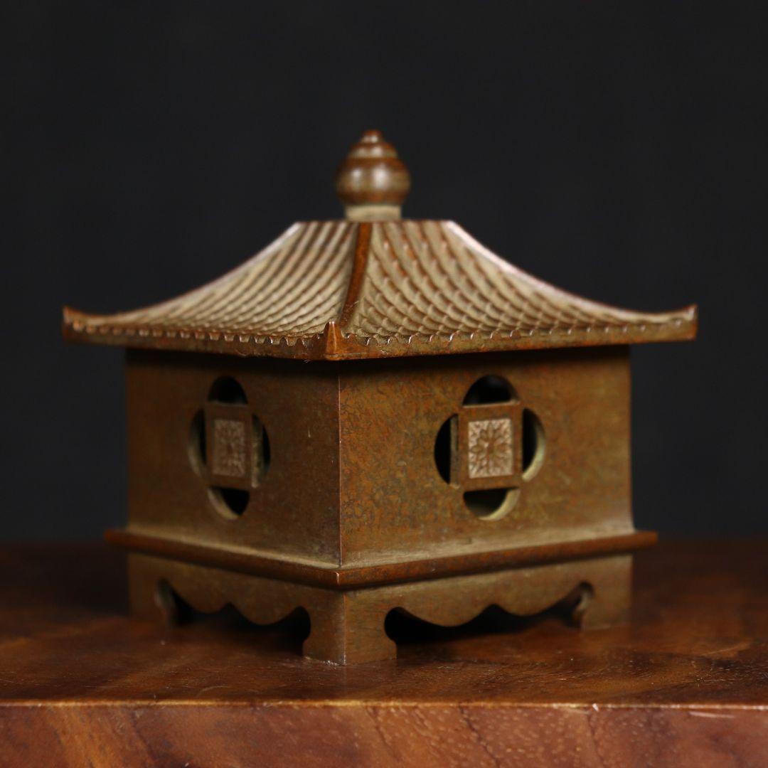 銅製 六角炉 香炉 茶道 書房香炉 香道具 装飾品 工芸品 置物