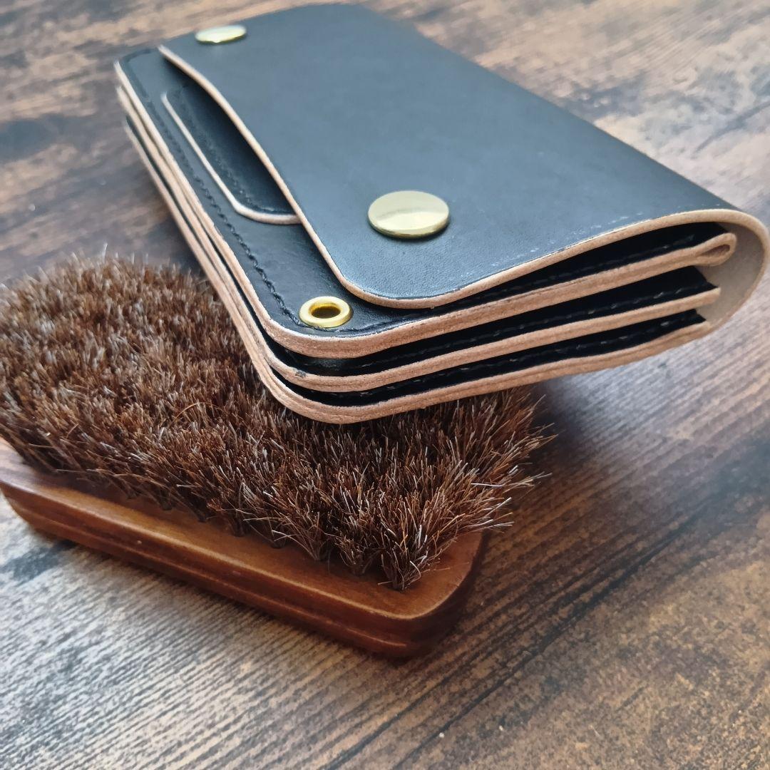 ★丘染め　ブラック★ロングトラッカーウォレット