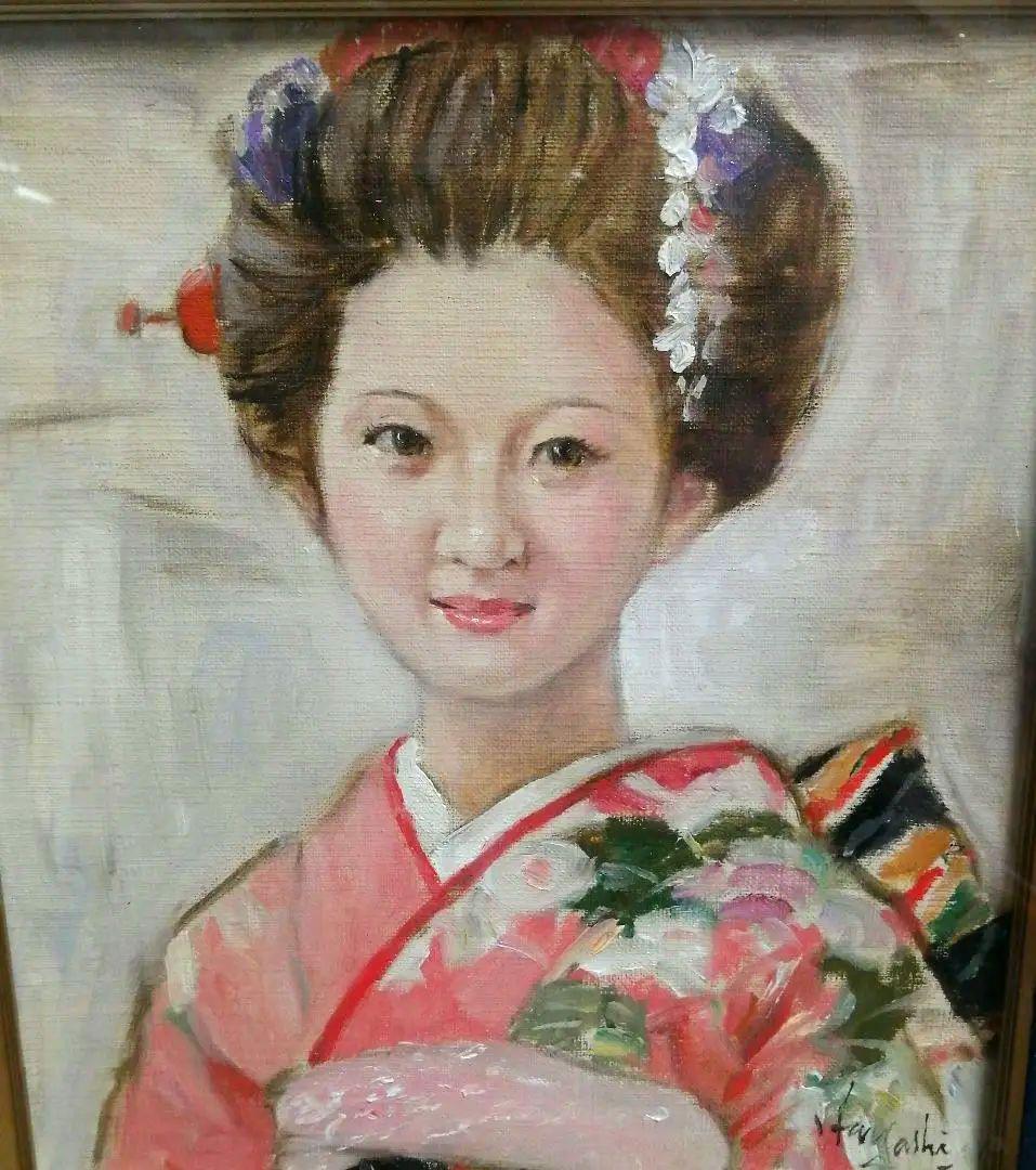 日本画 舞妓　油絵　林義雄