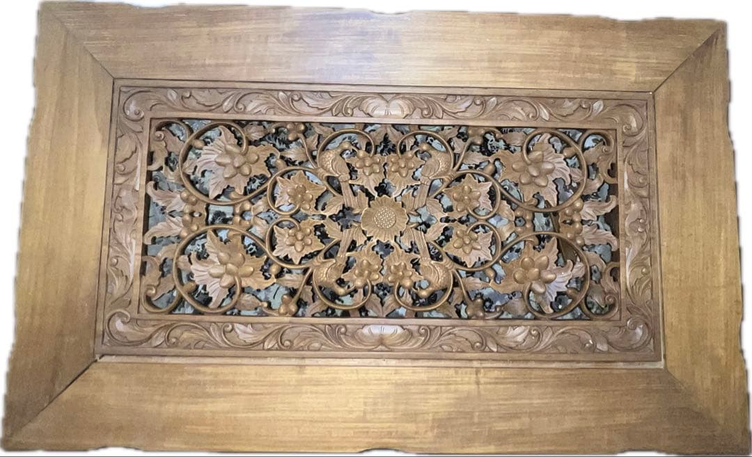 値下げ！中古　手彫りレリーフつき座卓　1/31まで