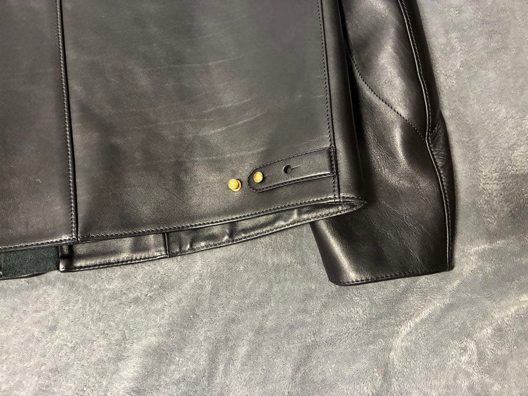 【美品】ダンヒル　カウハイド　GD金具　シングルライダースジャケット