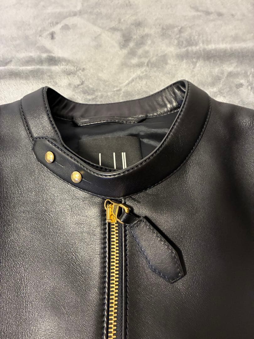 【美品】ダンヒル　カウハイド　GD金具　シングルライダースジャケット