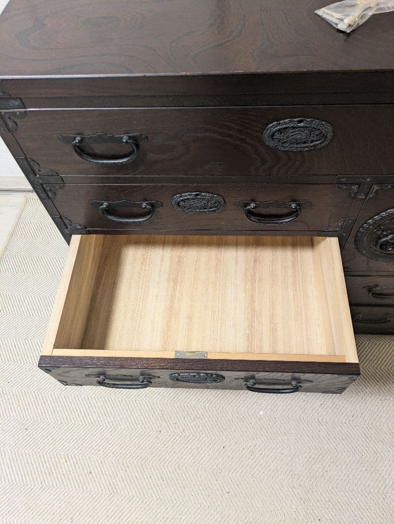 青木産業　箪笥　民芸家具　チェスト　整理箪笥　鍵付き