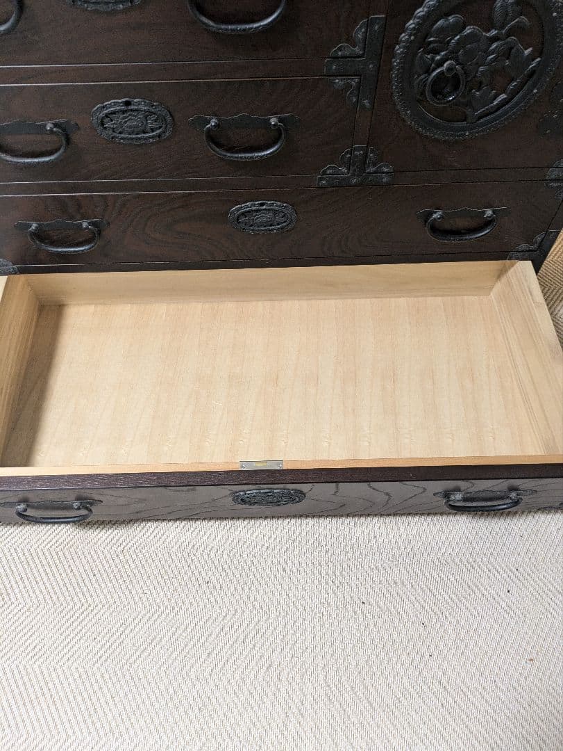 青木産業　箪笥　民芸家具　チェスト　整理箪笥　鍵付き