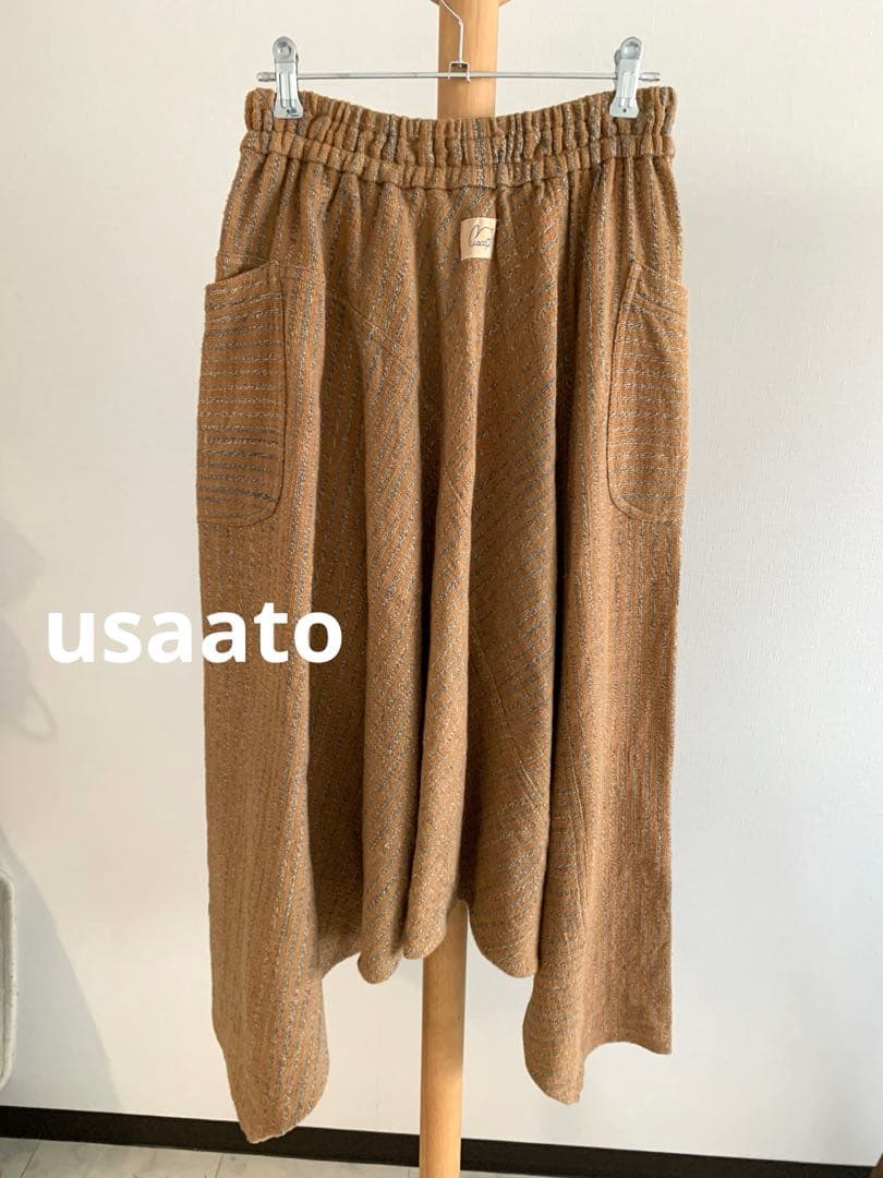うさと ムササビ usaato うさとの服　ボトム 手紡ぎ 草木染 手織り