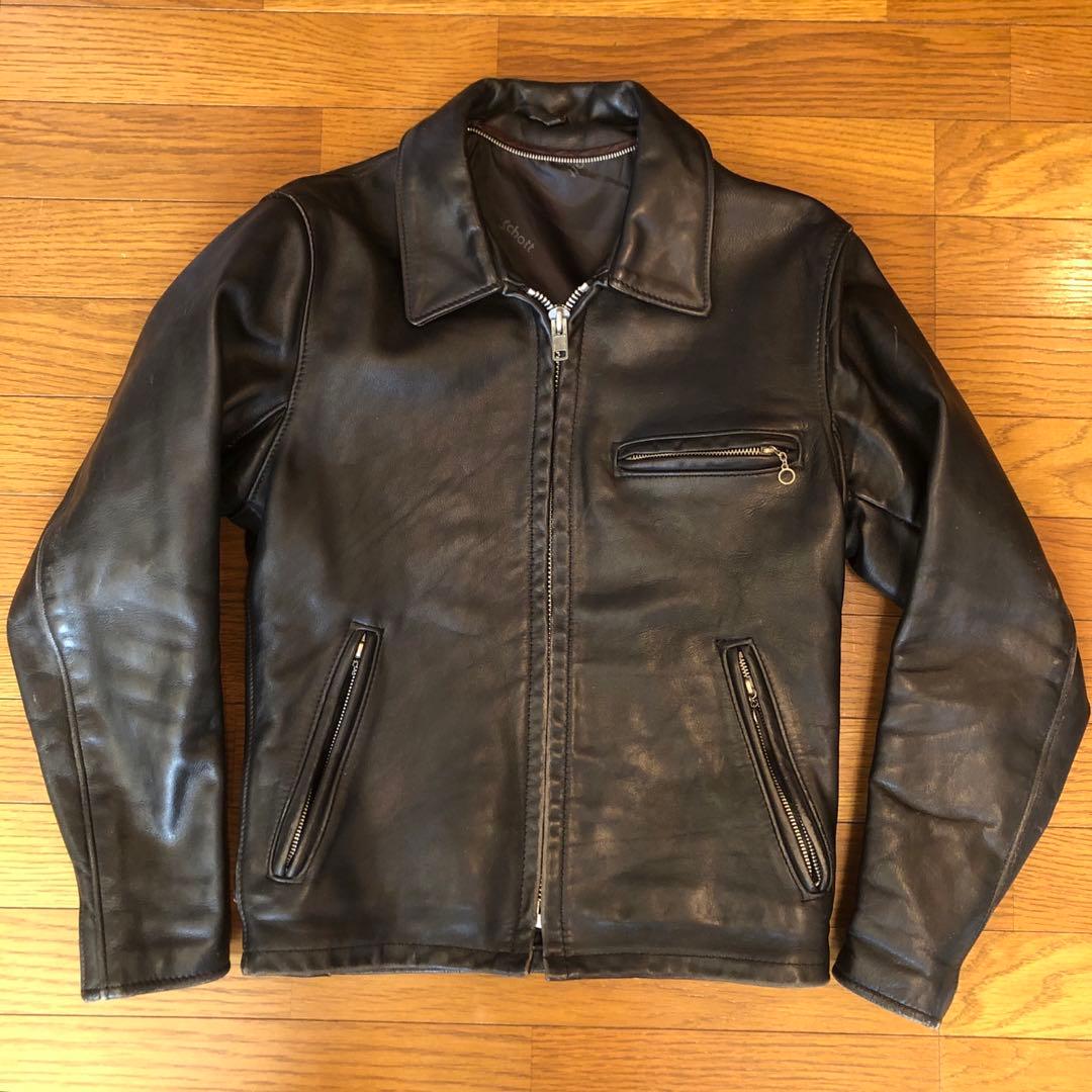 Schott ショットUSAゴーストスカルバックハンドペイントシングルライダース