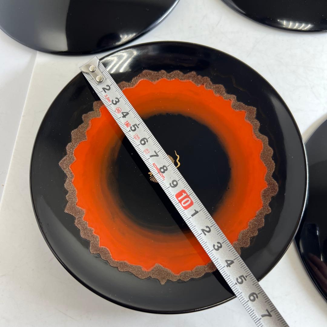 服部峻昇　蒔絵銘々皿5客　共箱　直径15.9㎝　東Y7-1002①