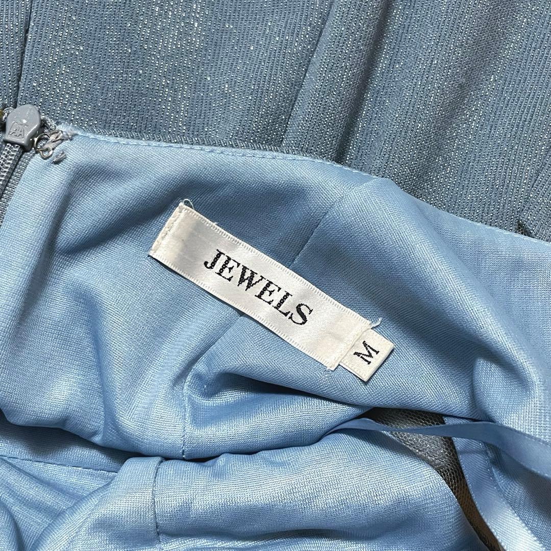 JEWELS ジュエルズ キャバクラ ドレス チェーン ビジュー ラメ ブルー