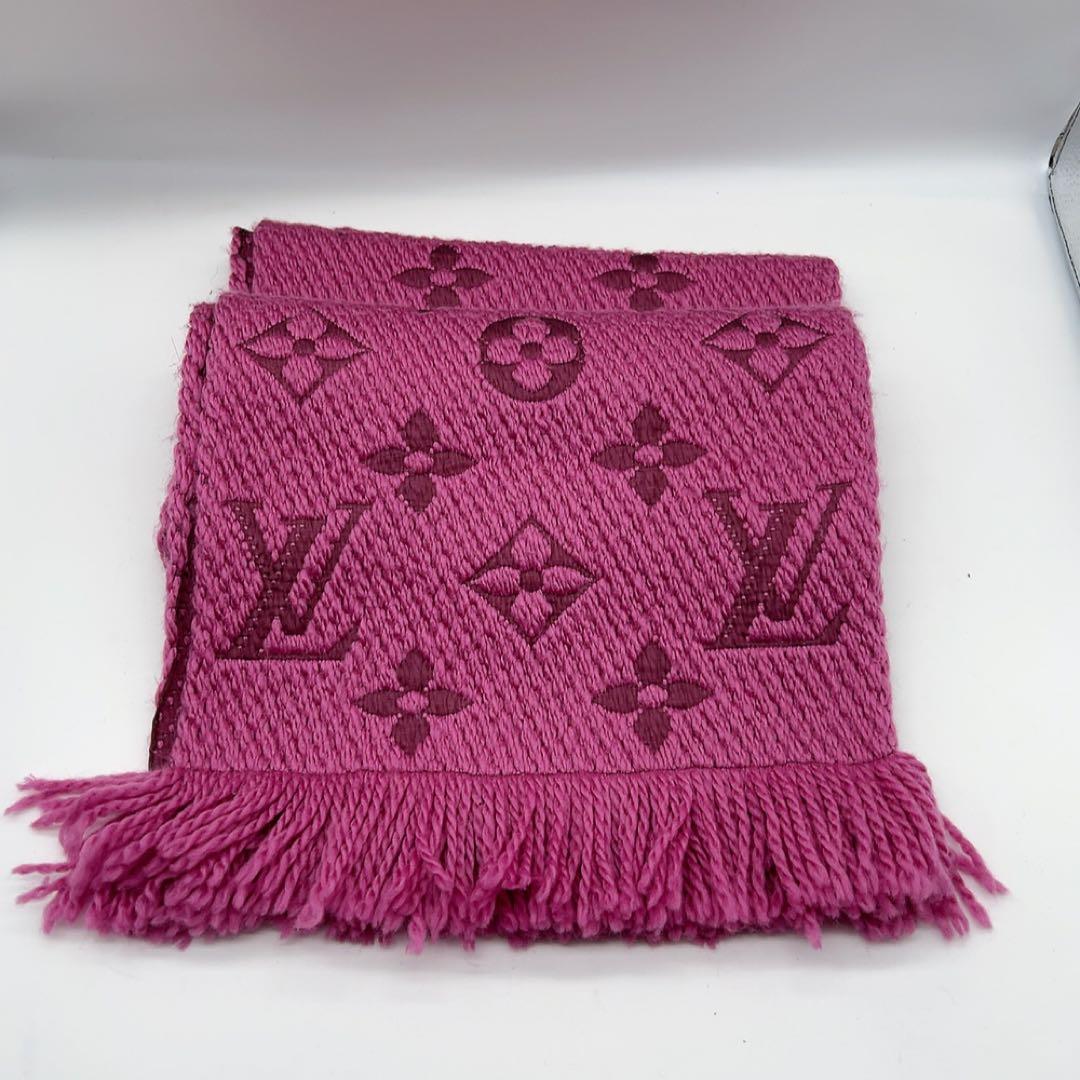 ルイヴィトン エシャルプ ロゴマニ マフラー モノグラム パープル M75503