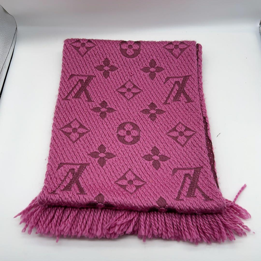 ルイヴィトン エシャルプ ロゴマニ マフラー モノグラム パープル M75503