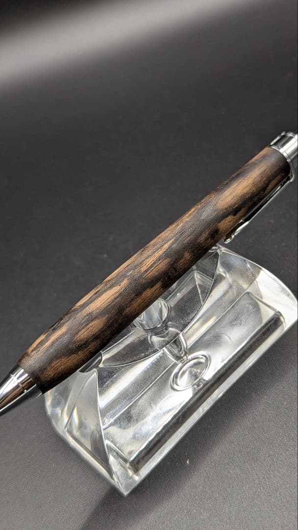 384ペン工房翌檜　極上　黒柿　孔雀杢　木軸シャーペン　ボールペン