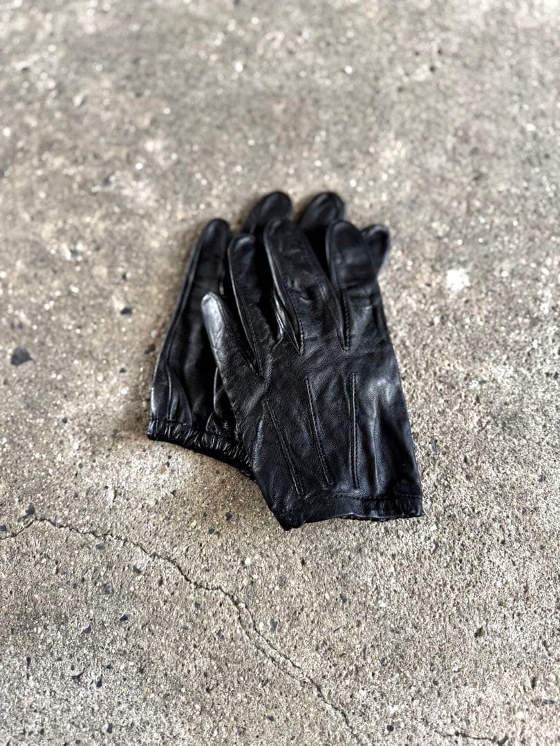上質レザー 革手袋 レザーグローブ 警察官 黒 レザー手袋 ショート丈