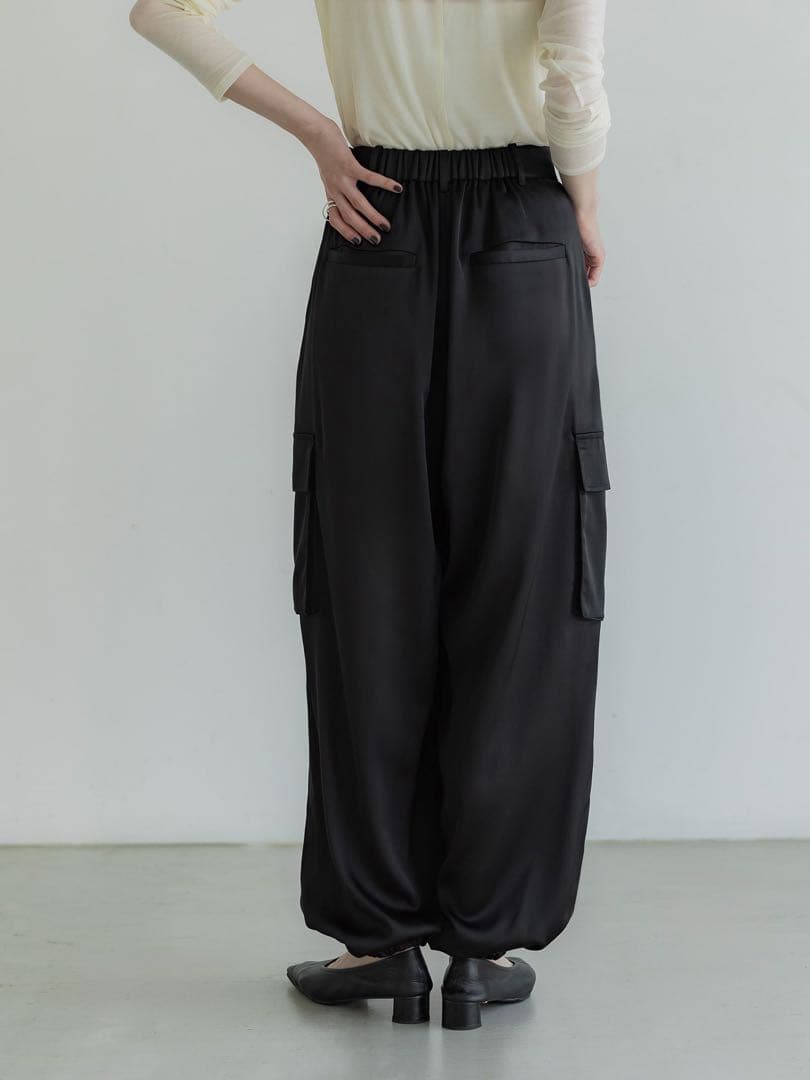 crewre マットサテンカーゴパンツ ブラック サイズ3