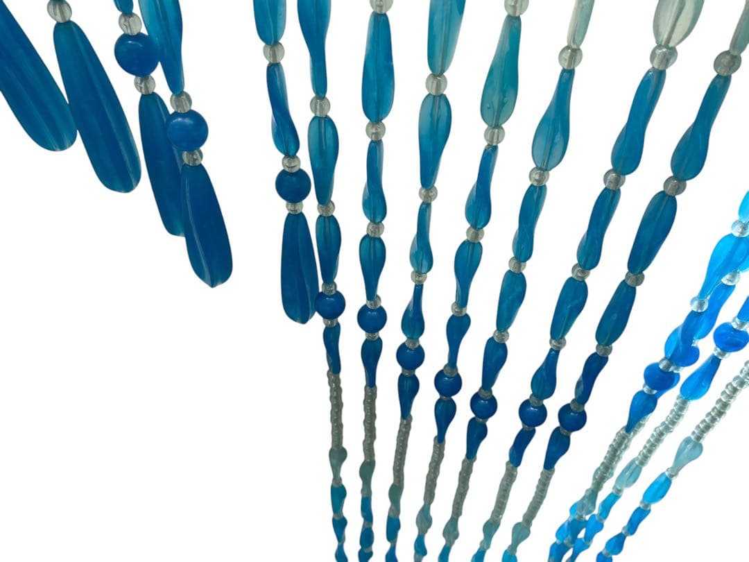 昭和レトロ　ビーズのれん　ブルー当時物　レトロポップ珠のれん